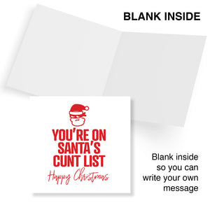 You’re on Santa’s cunt list