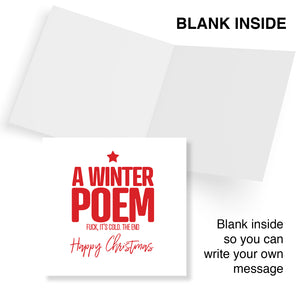 A Winter Poem Fuck, it’s Cold The End