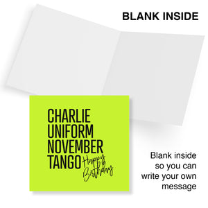 Charlie Uniform November Tango Happy Birthday