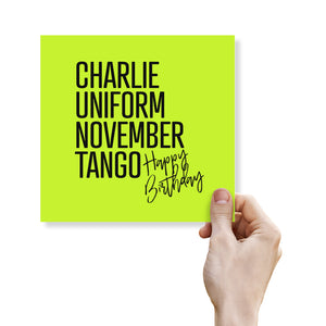 Charlie Uniform November Tango Happy Birthday