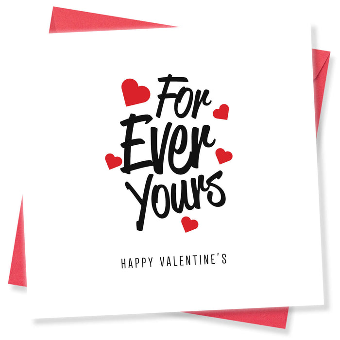 Forever Yours Valentine's Day Card - Romantic Hearts Design