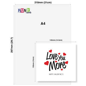 Love You More Valentine's Day Card - Classic Heart Design