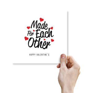 Made for Each Other Valentine's Card - Romantic Heart Design