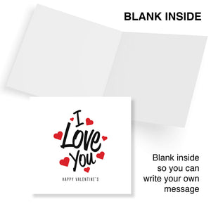 I Love You Valentine's Day Card - Romantic Red Hearts Design