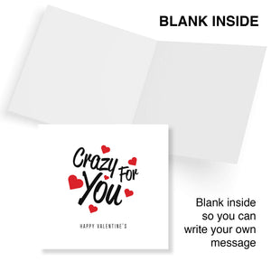 Crazy for You Valentine's Card - Fun and Romantic Design