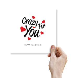 Crazy for You Valentine's Card - Fun and Romantic Design