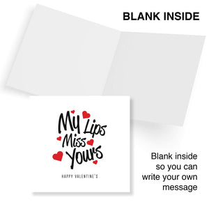 My Lips Miss Yours Valentine's Card - Romantic and Playful