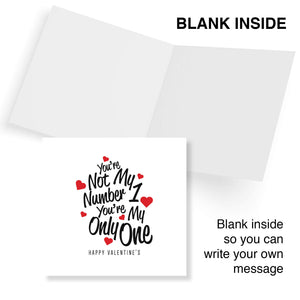 You're Not My Number 1, You're My Only One Valentine's Day Card - Romantic Design