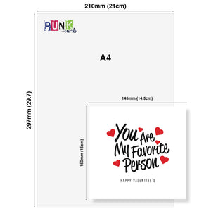 You Are My Favorite Person Valentine's Day Card - Heartfelt and Loving