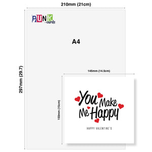 You Make Me Happy Valentine's Day Card - Sweet and Loving