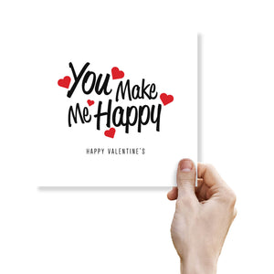 You Make Me Happy Valentine's Day Card - Sweet and Loving