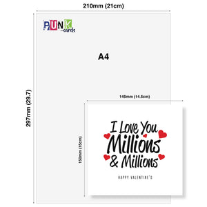 I Love You Millions and Millions Valentine's Day Card - Romantic Gesture