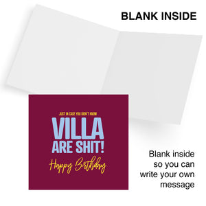 Just in case you didn't know Aston villa are shit