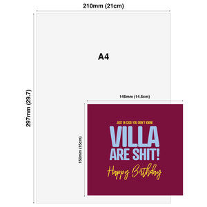 Just in case you didn't know Aston villa are shit