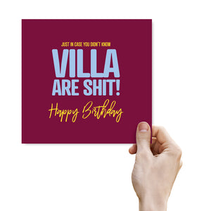 Just in case you didn't know Aston villa are shit