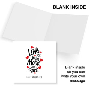 Love You Too The Moon and Back - Romantic Hearts Design