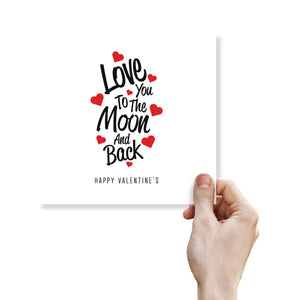 Love You Too The Moon and Back - Romantic Hearts Design