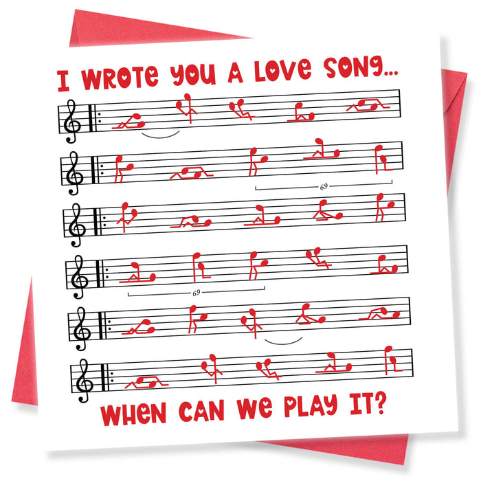 Valentine’s Card For Him, Valentines Card For Her, Husband Valentines Day Card, I wrote you a love song, when can we play it?