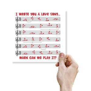 Valentine’s Card For Him, Valentines Card For Her, Husband Valentines Day Card, I wrote you a love song, when can we play it?