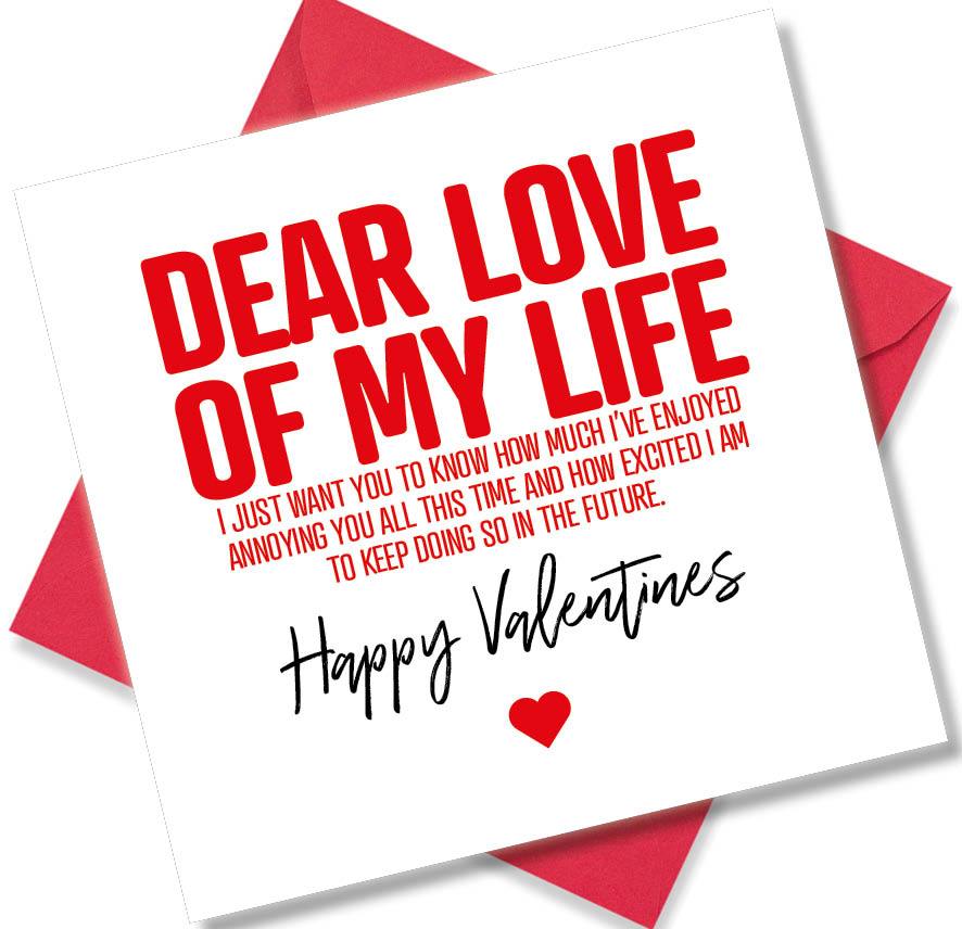 Dear Love Of My Life I Just Want You To Know How Much I’ve Enjoyed Annoying  You All This Time And How Excited I Am To Keep Doing So In The Future.